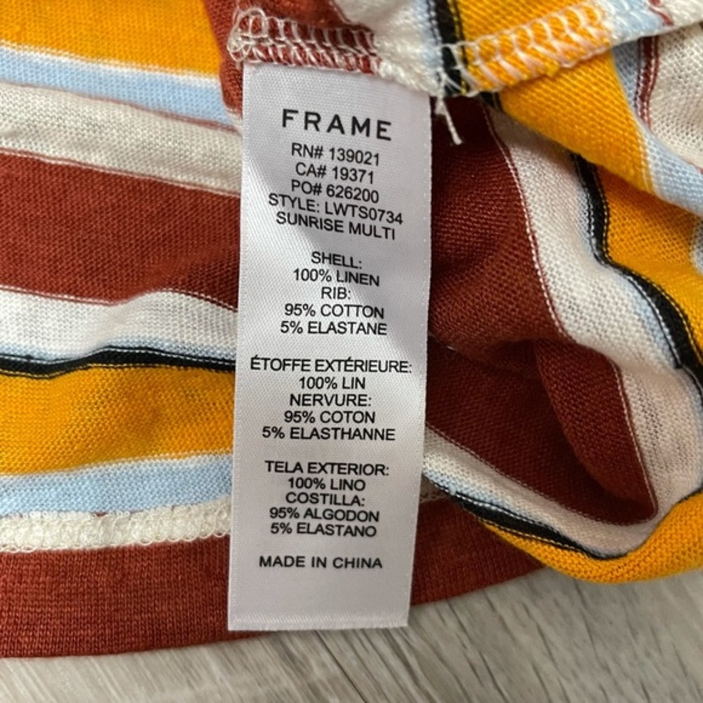 FRAME Wear Thin Striped Tee Sunrise Multi - Picture 11 of 16